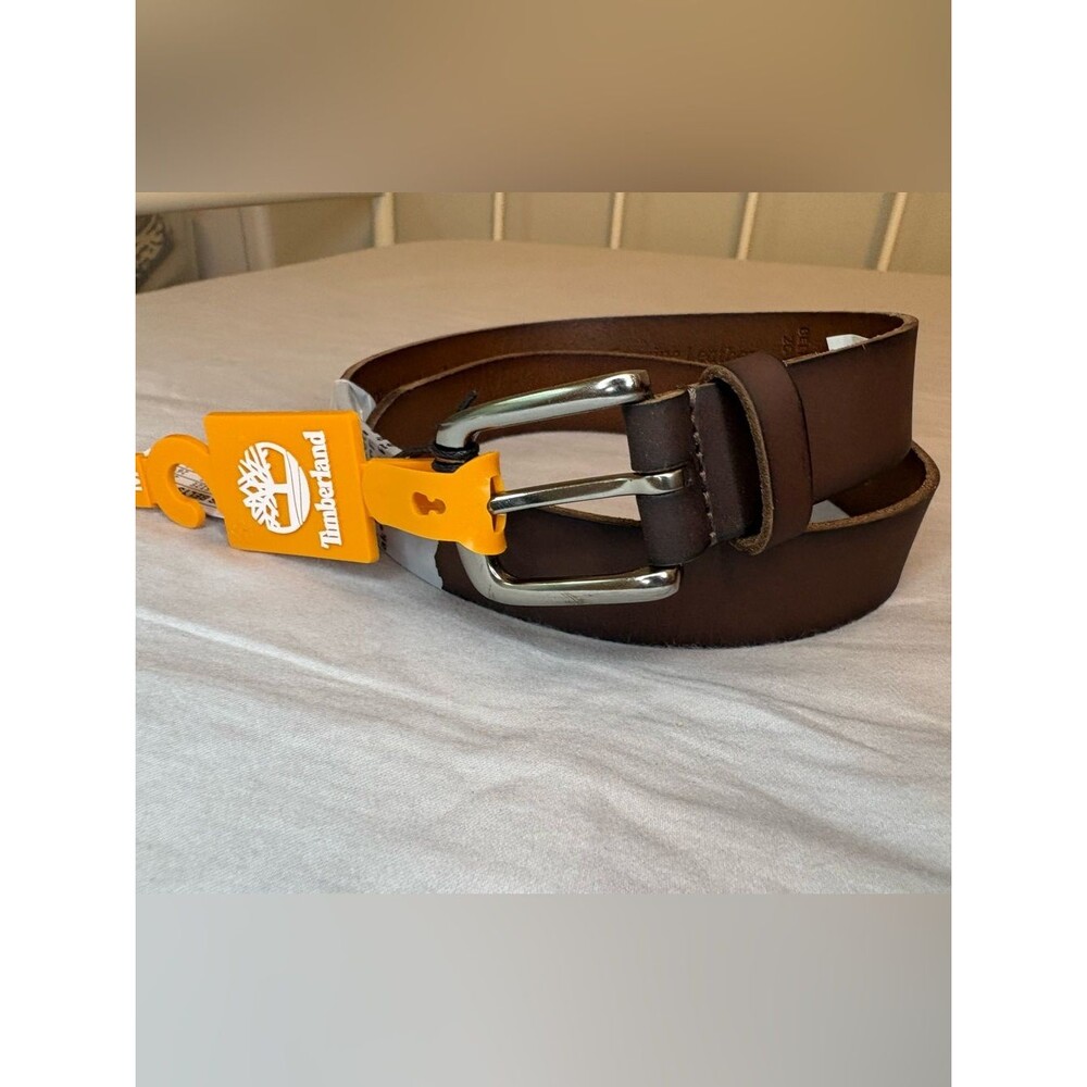 Timberland Boys Brown Genuine Leather Belt Size M 26-28 NWT